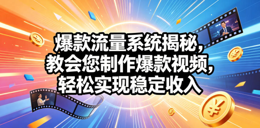 爆款流量系统揭秘，教会您制作爆款视频，轻松实现稳定收入【原创双语字幕】